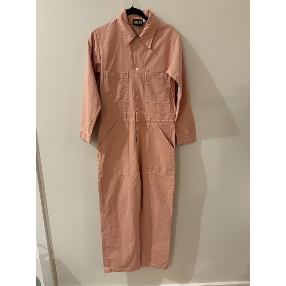 BIG BUD PRESS Pants - Big Bud Press Peach Light Pink Long Sleeve Jumpsuit Sz Small Boho Twee Indie
